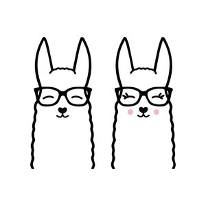 Llama SVG | Hip Llamas svg | girl llama svg | boy llama svg | llama clip art | hipster svg