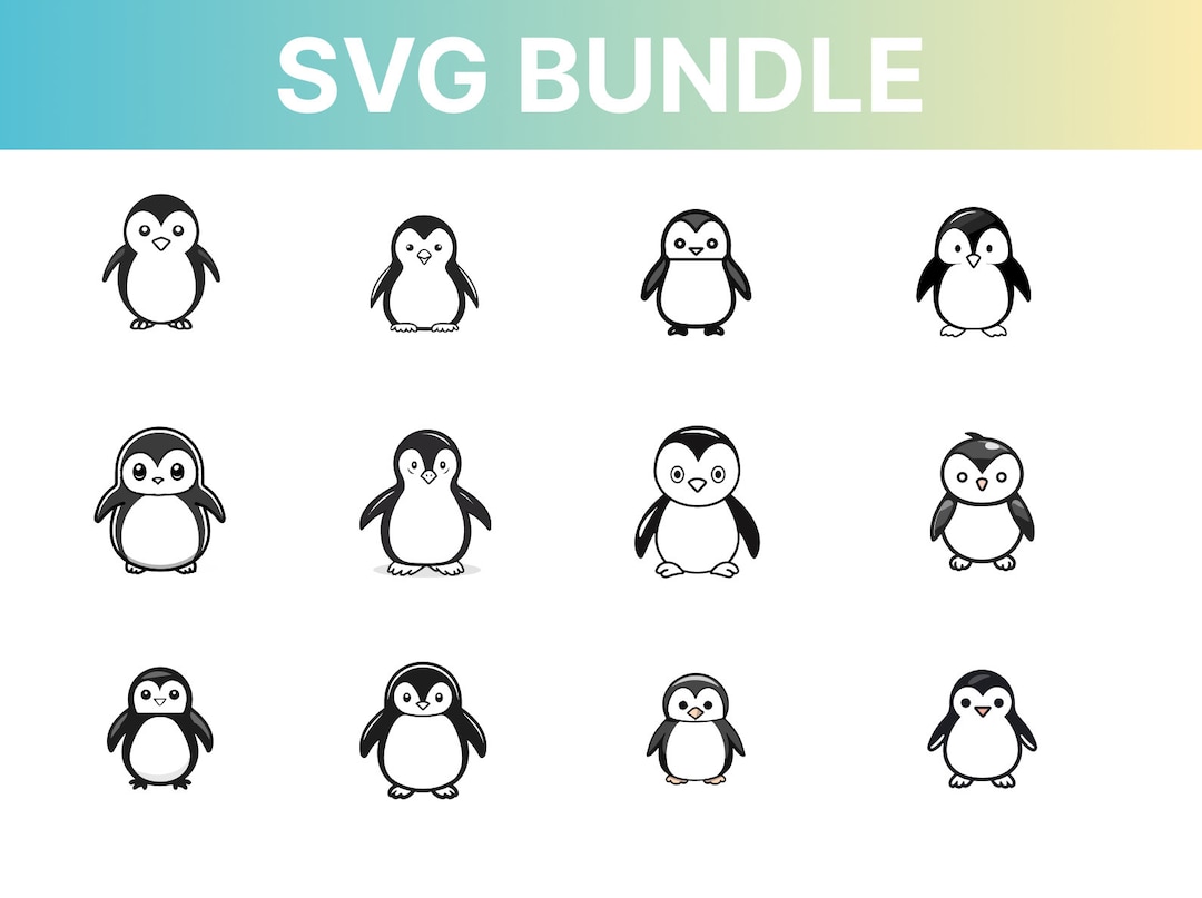 Penguin SVG Bundle 12, Cute Penguin SVG, Penguin SVG, Cricut Penguin