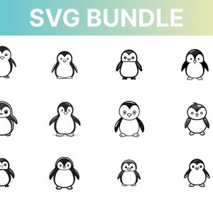 Penguin SVG Bundle 12, Cute Penguin SVG, Penguin SVG, Cricut Penguin svg, Penguin head svg, Penguin svg File, Penguin svg Images