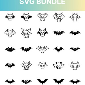 Bat SVG bundel 24, Spooky Bat SVG, Bat SVG, Cricut Bat SVG, schattige Bat SVG, Bat SVG-bestand, Bat SVG-afbeeldingen