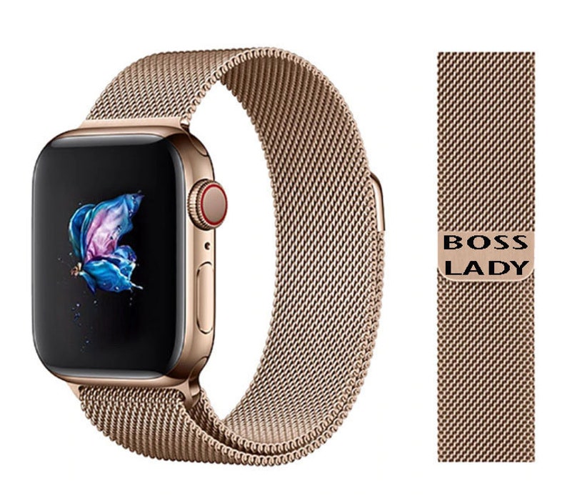 Custom Apple Watch Band Stainless Steel Laser Engraved Etsy