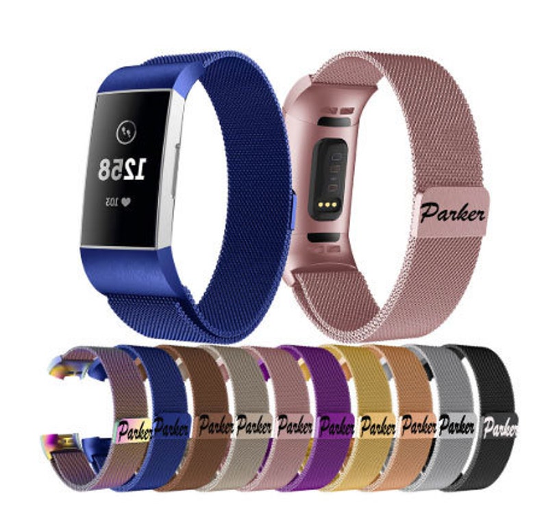 Personalized Fitbit Watch Band Milanese Fitbit Charge 3 Watch Etsy