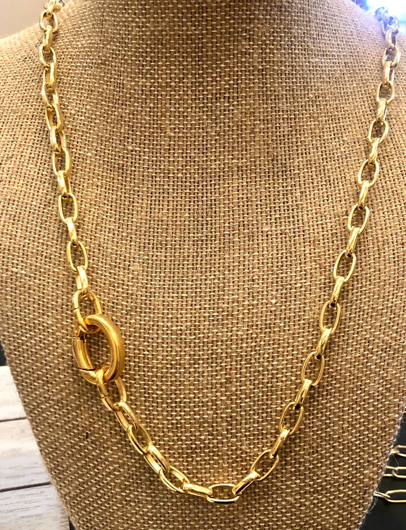 Thick Gold Filled 14 K Necklace / Rolo Chain/ 24 Adjustable Etsy