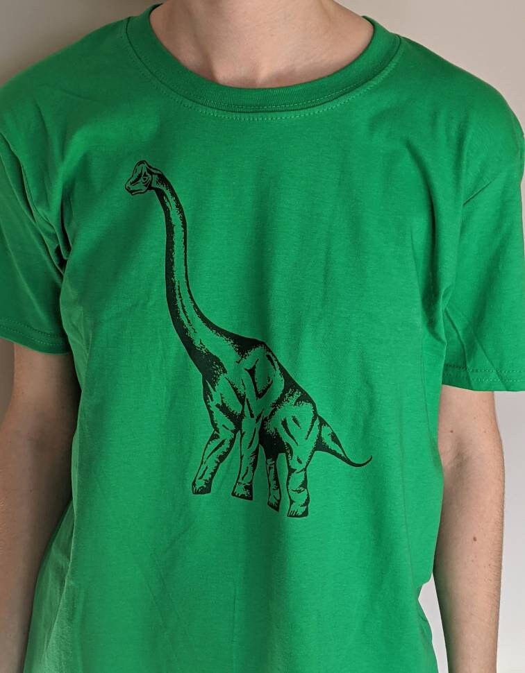 Kids Green Brachiosaurus T-shirt UNISEX 