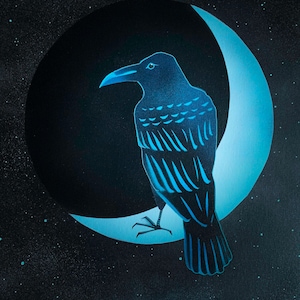 Raven in the Moon