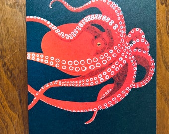 Giant Pacific Octopus Greeting Card