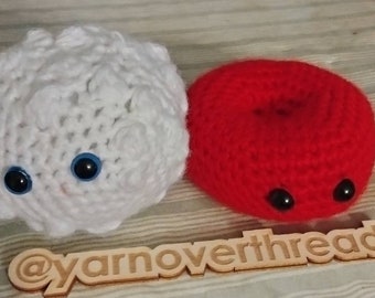 Crocheted blood cells, science gift, medicine gift, lab week gift