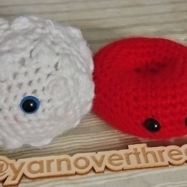 Crocheted blood cells, science gift, medicine gift, lab week gift