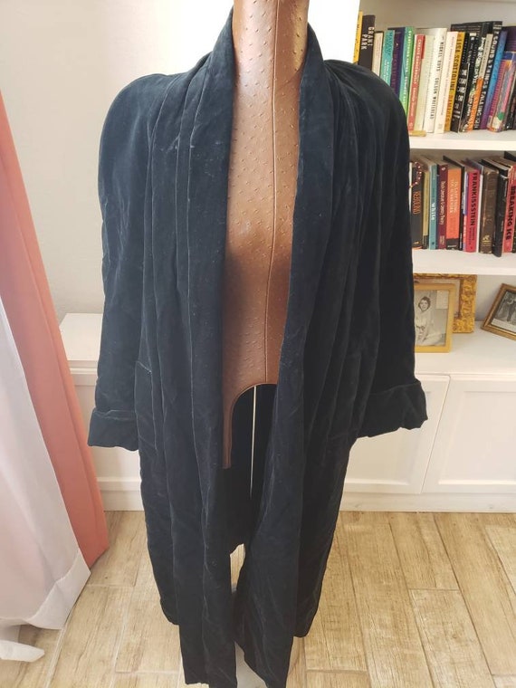 L/XL--Vintage Velvet Trench Coat