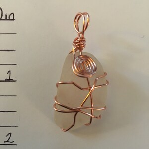 Genuine Sea Glass Wrapped in Brass Wire