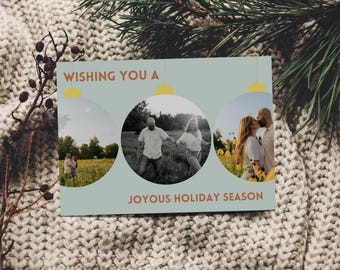 Mall för fotokort för julgransprydnader *digitalt* Horisontellt