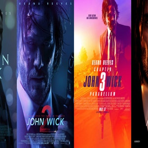 Free Same Day Shipping John Wick 1-4 Borderless 11x17 Posters