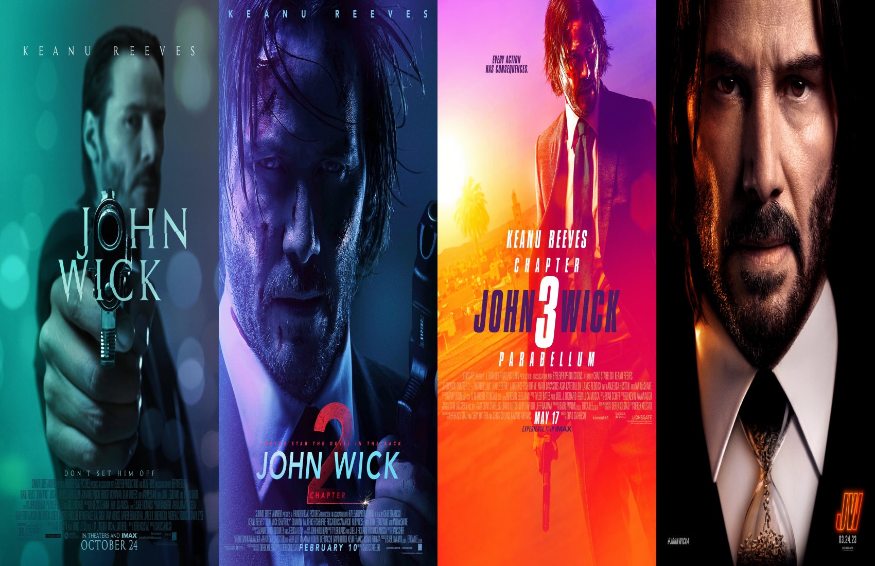 John Wick 4 Movie Poster 2023 - 11x17 Inches, Keanu Reeves