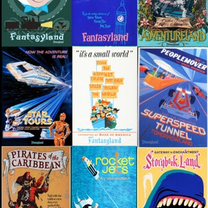 Free Same Day Shipping Disneyland Attraction Poster Magnets 2 Sizes Available