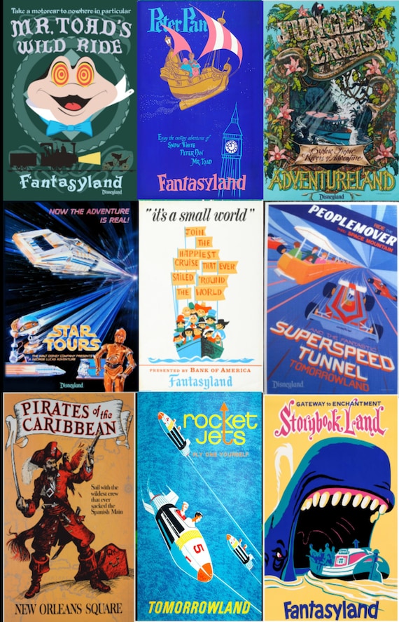 Free Same Day Shipping Disneyland Attraction Poster Magnets 2
