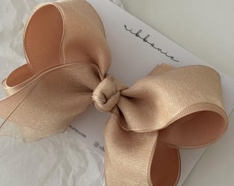 Organza Ribbon Hair Bow Clip
