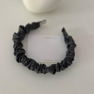 Black Metallic Fabric Headband Hard Headband For Girl