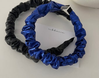 Black Metallic Fabric Headband Hard Headband For Girl