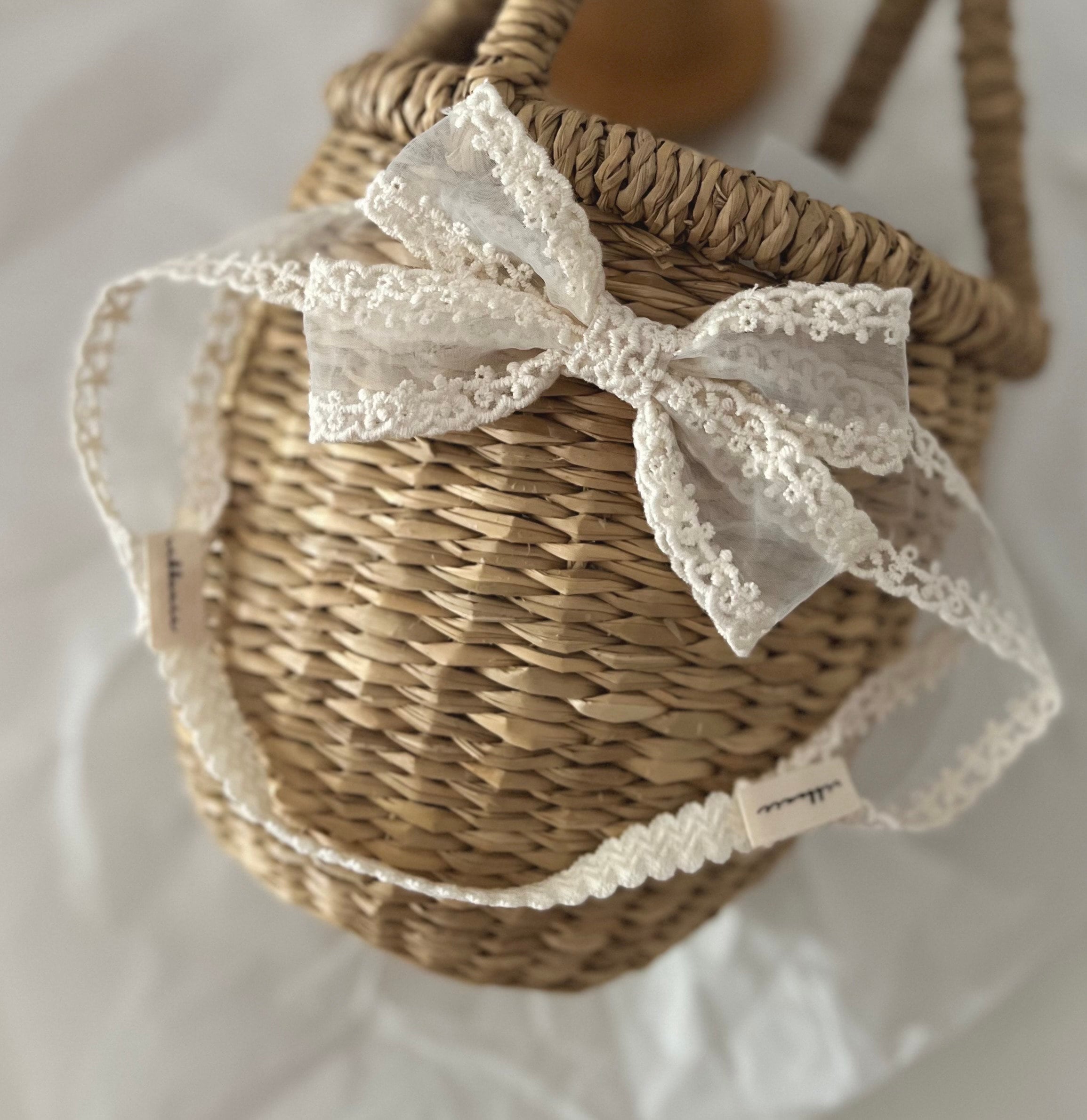 Ivory Lace Bow Baby Headband: Christening Baptism Headwear