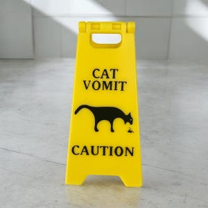 Caution Cat Vomit Sign