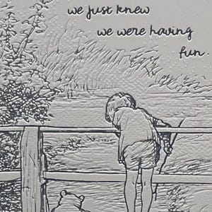 Immagine stampata in 3D di Christopher Robin e Winnie the Pooh "Non ci rendevamo conto che stavamo creando dei ricordi, sapevamo solo che ci stavamo divertendo".