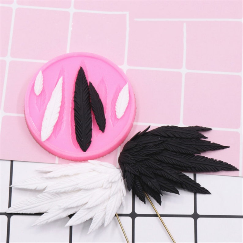 Moule ailes d'ange en argile super léger, moule ailes d'ange bricolage, moule en silicone pour chocolat, moule à fondant plume, moule ailes de plumes en argile, décoration de gâteau image 1