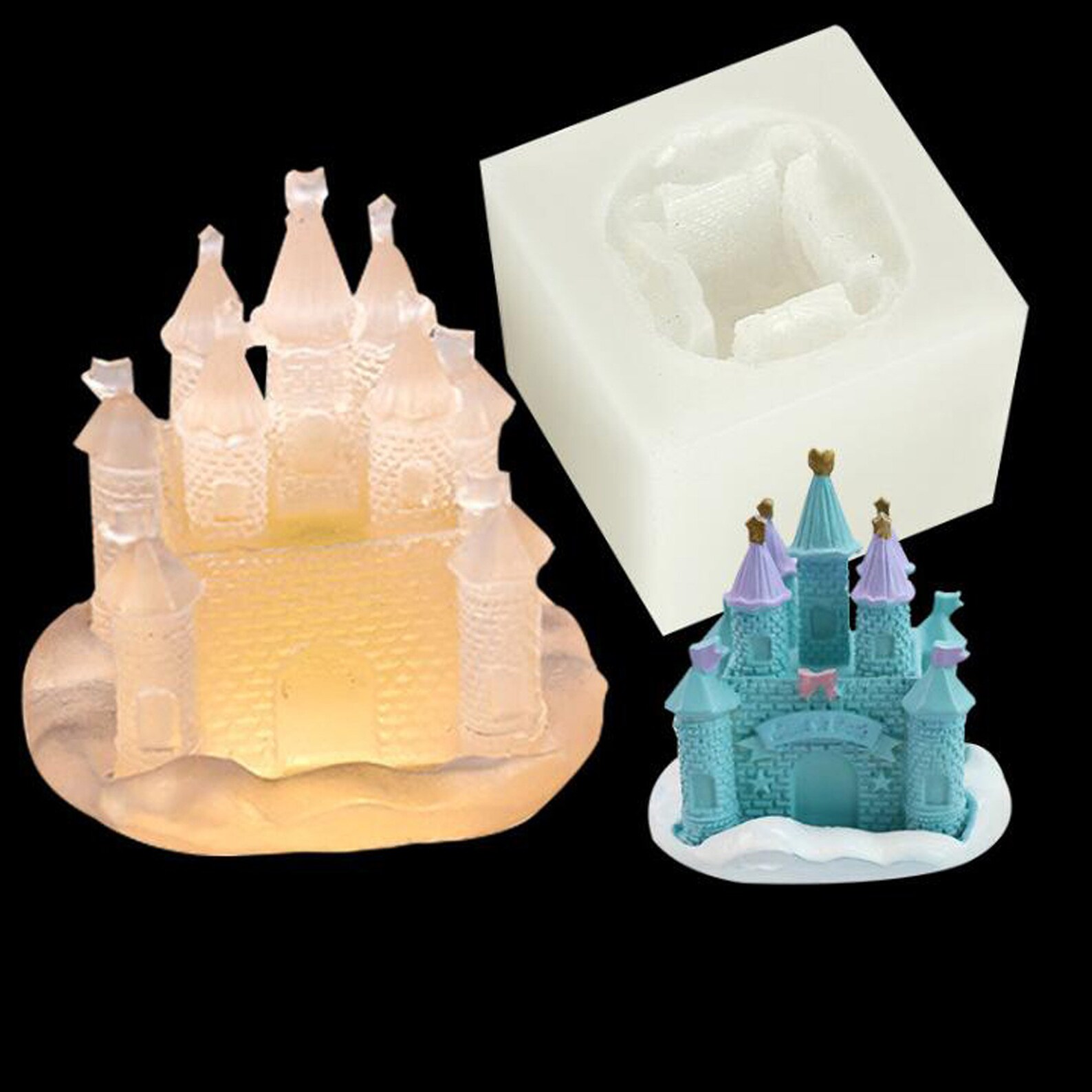 Princess Castle Silicone Resin Mold Threedimensional Castle Etsy UK