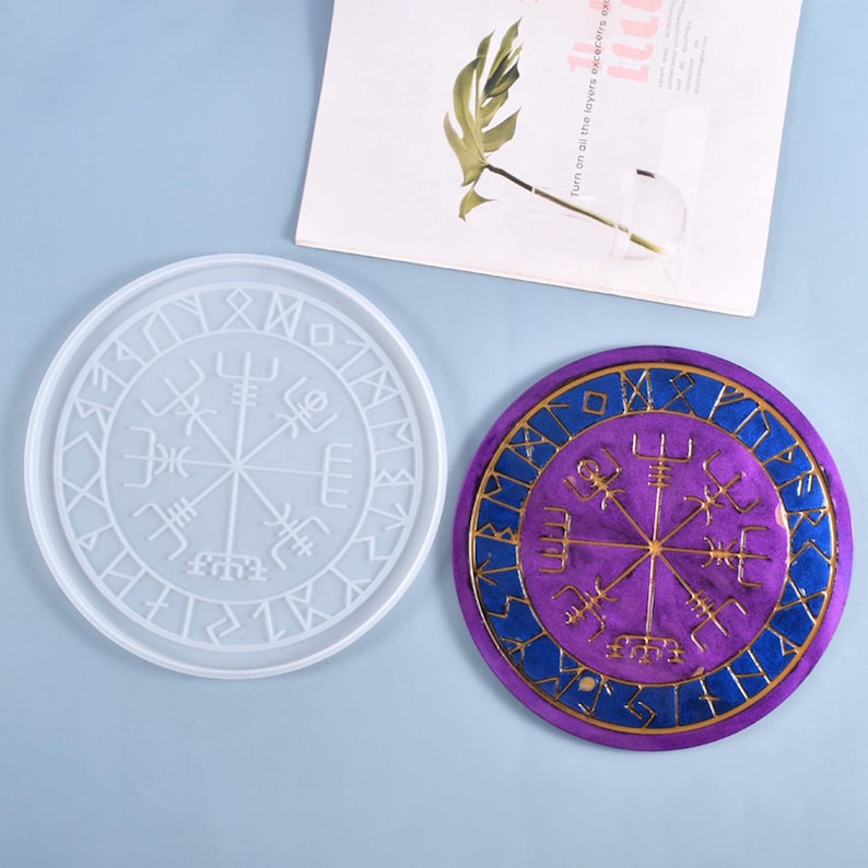 DIY Home Decoration Silicone Mold for Tray Rune Divination Plate Resin Mold Geometry Plate Mold Resin Mold Coaster Table Mat Resin Mold