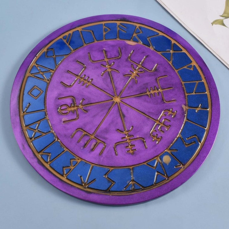 DIY Home Decoration Silicone Mold for Tray Rune Divination Plate Resin Mold Geometry Plate Mold Resin Mold Coaster Table Mat Resin Mold