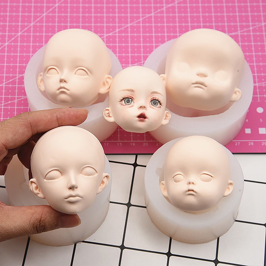 BJD Doll Clay Face Mold, Fondant Silicone Face Mold, Handmade Face