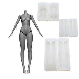 Original Universal Female Body Mold, Silicone Ultra-light Clay Figure Animation Body Mold, Hand Mold Leg Mold Body Mold, BJD Doll Body Mold