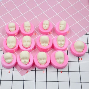 13type Various Face Silicone Mold, Doll Face Epoxy Mold, Gum Paste Mold, Doll Head Resin Mold, Fondant Mold, Personalized Gift, Gift For Her