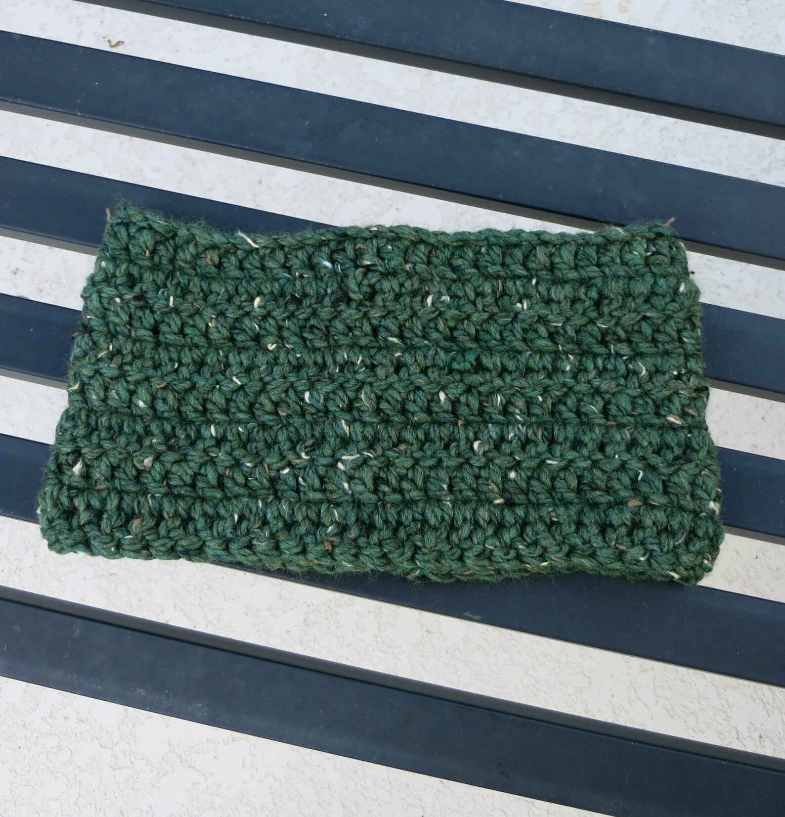 Wool Blend Chunky Unisex Cowl Dark Green Fleck Super Bulky Etsy