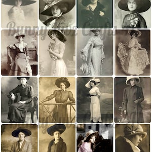 Vintage 19th Century Ladies in Hats, Antique hats,  Victorian women, hat ephemera