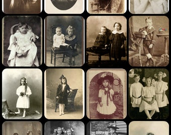 Beautiful Vintage Children, 19th-Century Children Photos, Vintage Photos, ephemera, Junk Journals, Boho, journaling cards,