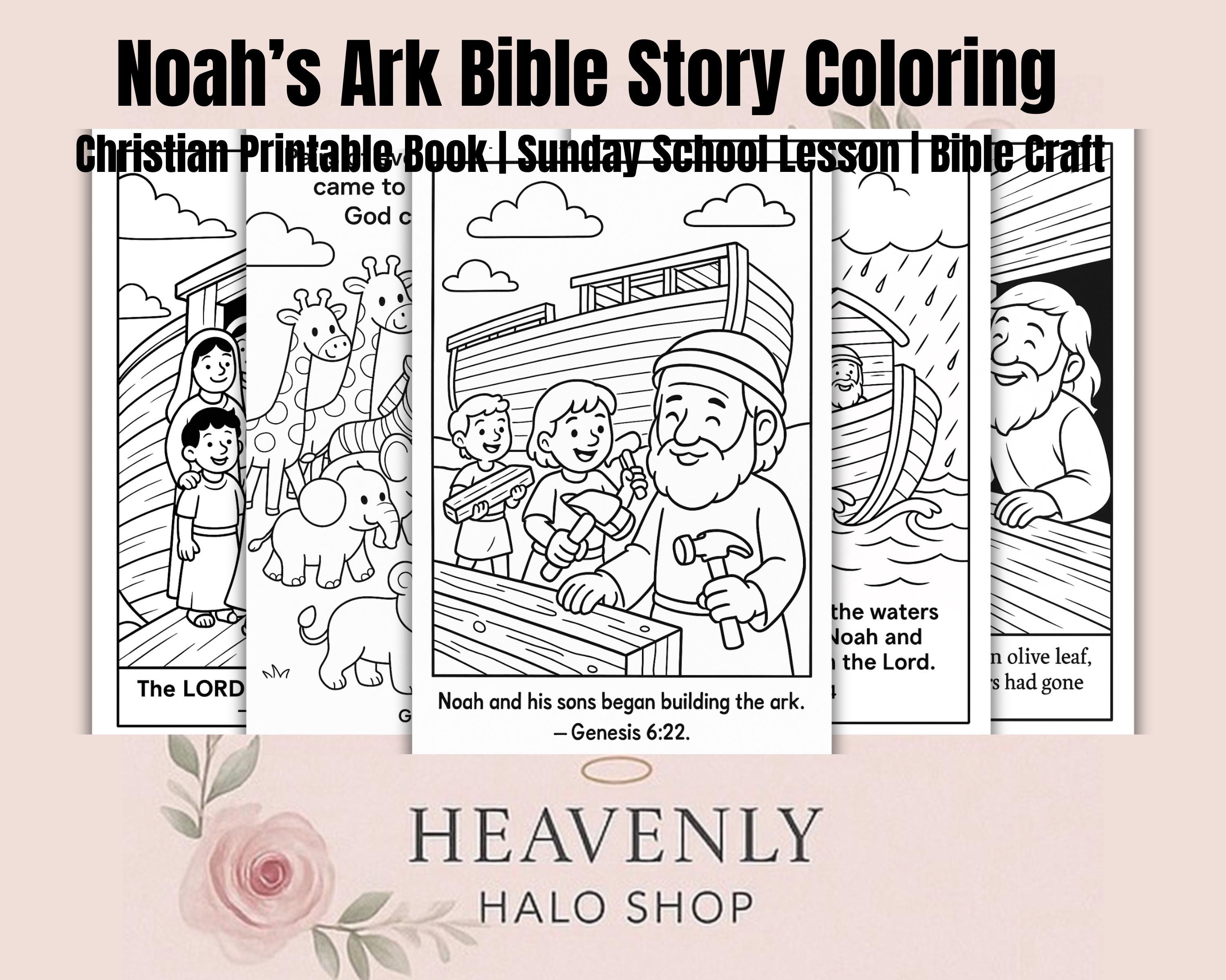 Noah’s Ark Bible Story Coloring Pages for Kids | Christian Printable ...