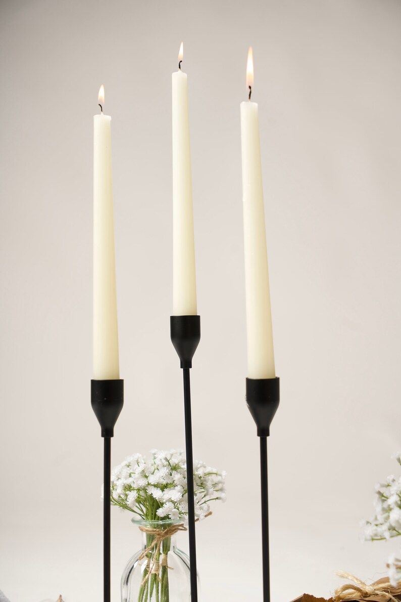 Candlestick Holders Matte Black Set of 3 Etsy