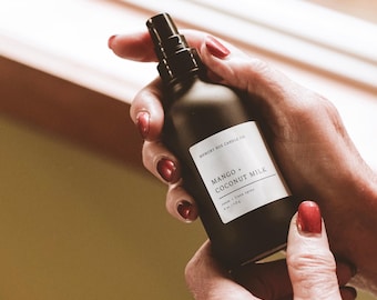 Mango + Coconut Milk Room Spray Scented Linen Car Spray | Minimalistic Homemakers Homebodies Warm Cozy Nostalgic Gift