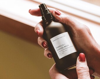 Vanilla + Coffee Bean Room Spray Scented Linen Car Spray | Minimalistic Homemakers Homebodies Warm Cozy Nostalgic Gift