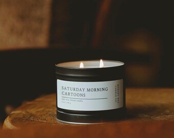 Saturday Morning Cartoons 6 oz. Fruity Pebbles Candle Scented Soy Candle | Minimalistic Homemakers Homebodies Warm Cozy Nostalgic Gift