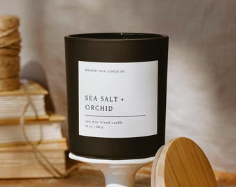 Sea Salt + Orchid Scented Soy Candle | 10 oz