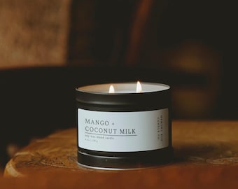 Mango Kokosmilch Kerze | 6 Unzen fruchtig duftende Sojakerze