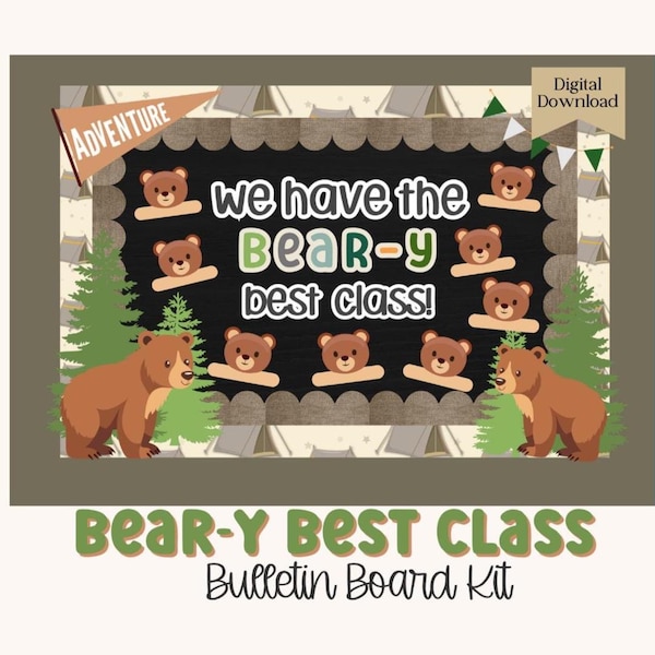 Back to School Bulletin Board, Classroom Decor, Bulletin Board, Back to School, Welcome Bulletin Board, Trendy Classroom Decor Water Bear