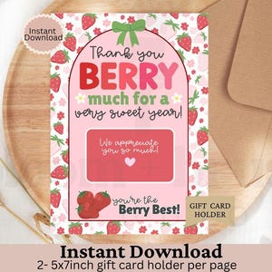 School Staff Summer Gift Card Holder Printable Happy Summer Gift Card holder for Teacher Card for End of School Year Appreciation Gift Card