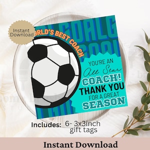 Soccer Coach Thank You Gift Card Holder, Printable Gift Card Holder, Coach Appreciation Card, Coach Thank You Card, End of Season Gift