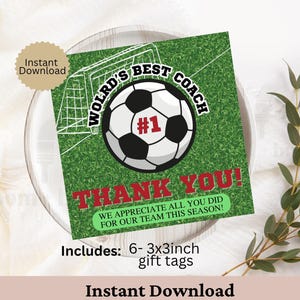 Soccer Coach Thank You Gift Card Holder, Printable Gift Card Holder, Coach Appreciation Card, Coach Thank You Card, End of Season Gift