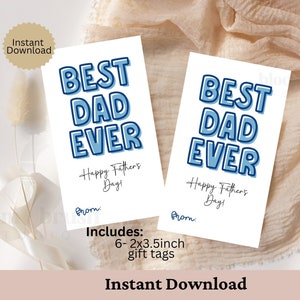Etiqueta de regalo para el Día del Padre, DESCARGA DIGITAL, Etiqueta de regalo imprimible, Ideas de regalo para el Día del Padre, Etiquetas de regalo para el mejor papá