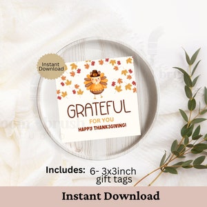 Thankful Gift Tag, Teacher Thanksgiving Gift Tag, PTA Teacher Gift Tag, Fall Leaves Thank You Tag, For You Teacher Staff Thanksgiving Gift