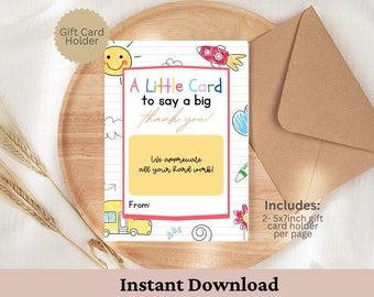 Teacher Appreciation Printable Gift Card Holder A Little Something Just For You End Of The Year Tutor Giftcard Coach Aide Teachers Week