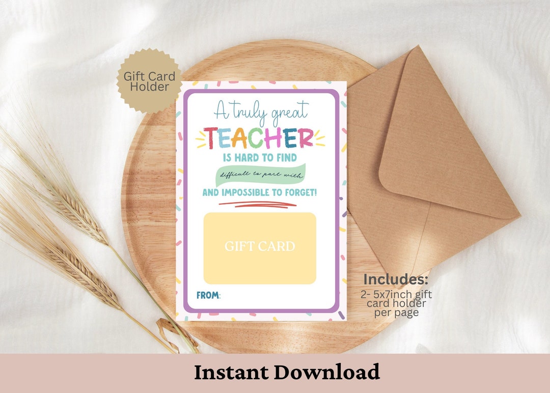Teacher Appreciation End of School Year Amazon Gift Card Holder to ...